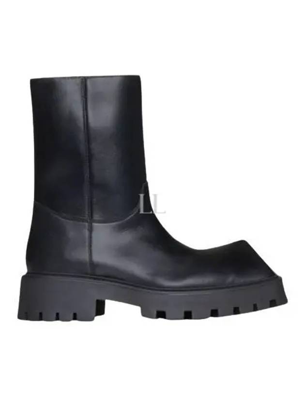 Luxury Balenciaga Trending 2026 Rhino Leather Ankle Boots Black