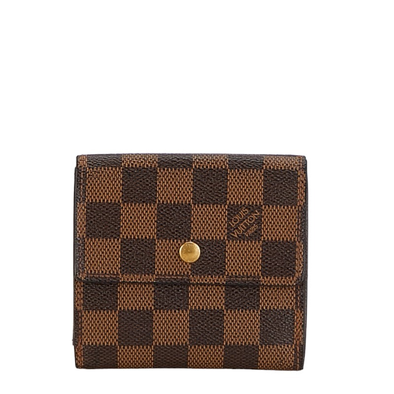 Louis Vuitton Damier Portefolio Double Fold Wallet Compact Wallet N61654 Brown PVC Leather Louis Vuitton