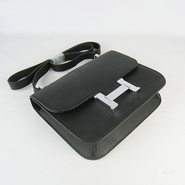 Luxury Hermes Constance Cowskin Leather Bag H017 black silver