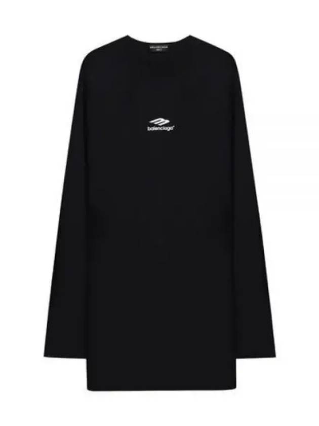 Luxury Balenciaga Trending 2026 Icon Flat Long Sleeve T-Shirt Black