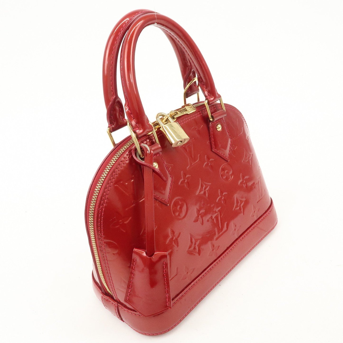 Louis Vuitton Monogram Vernis Alma BB 2Way Shoulder Bag Cerise M90174
