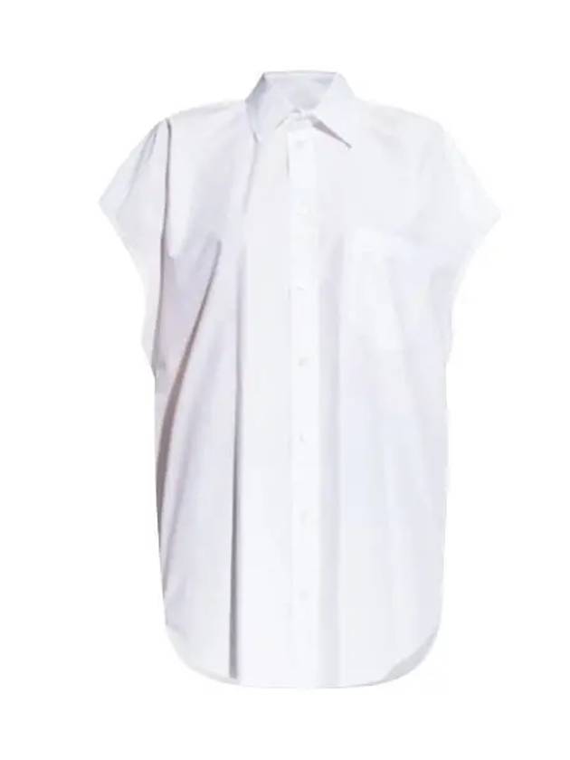 Luxury Balenciaga Trending 2026 Women's Sleeveless Button-Up Shirt White