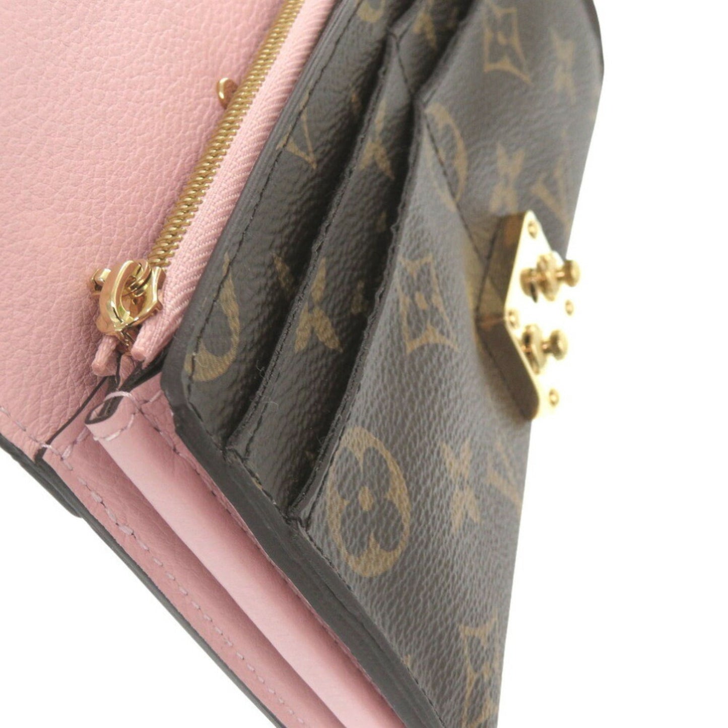 Louis Vuitton Monogram pink Rose Ballerine Monogram Long Wallet (Bi-Fold)