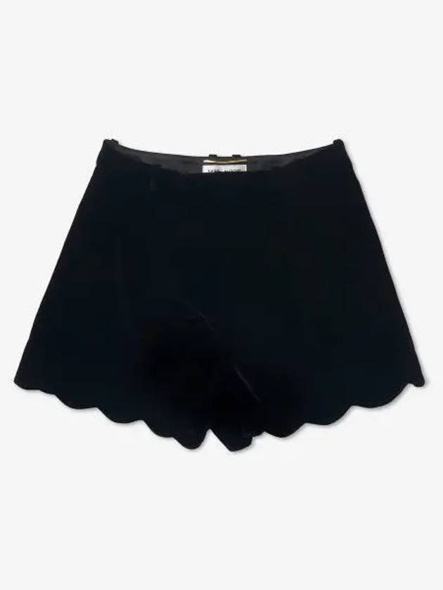 Luxury Saint Laurent Trending 2025 Viscose Velvet Shorts Black