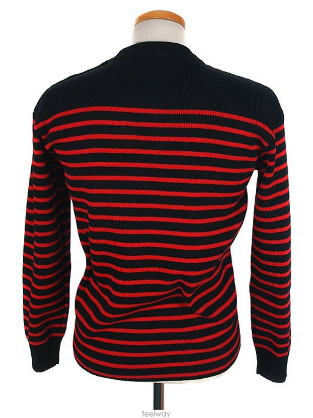 Luxury Saint Laurent Trending 2025 Striped Ranaul Knit Top Black Red