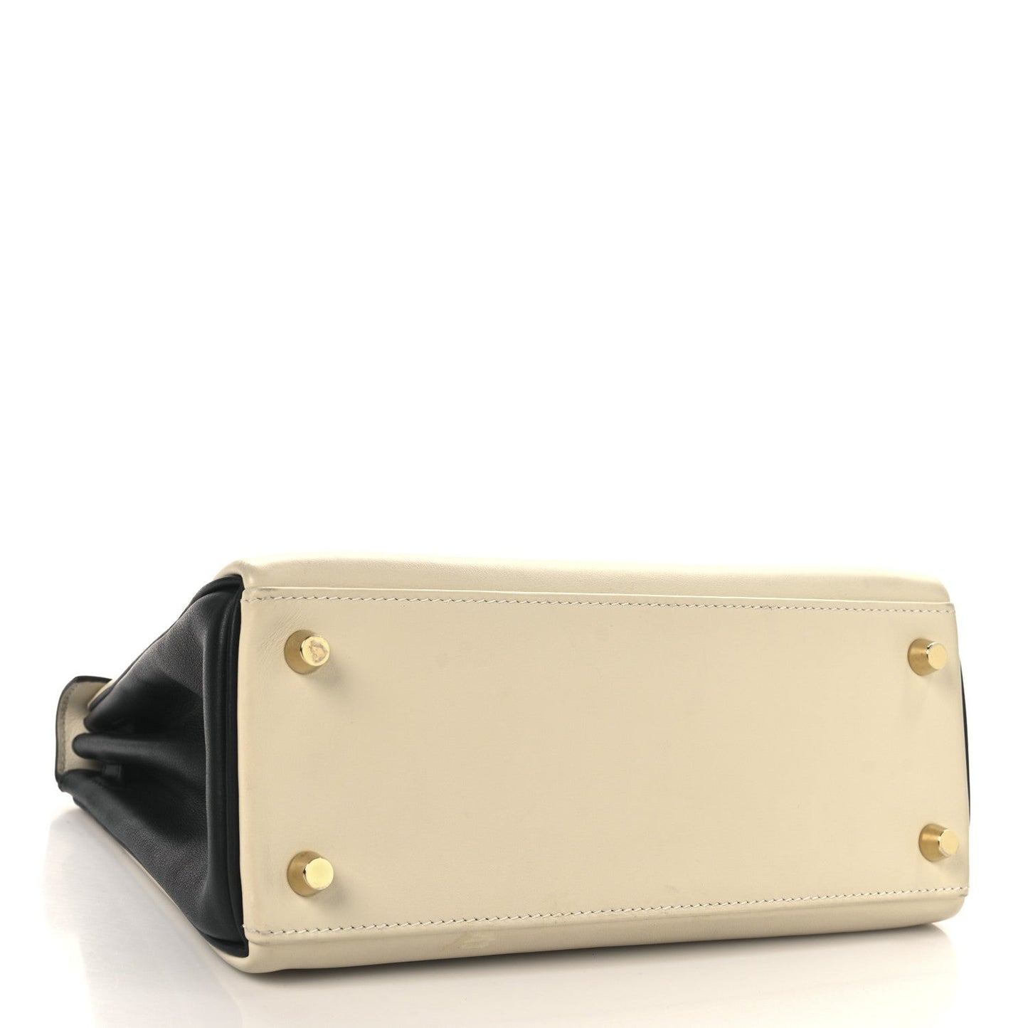Hermes Swift Horseshoe Kelly Retourne 25 Craie Black