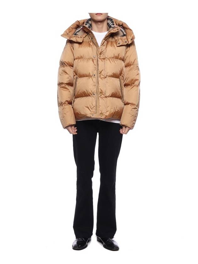 Luxury Burberry Detachable Sleeve Hooded Padding Beige