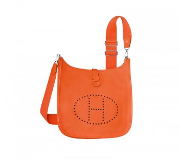 Luxury Hermes Evelyne III PM Shoulder Bag Orange