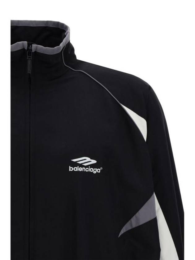 Luxury Balenciaga Trending 2026 3B Sports Icon Medium Fit Track Jacket Black