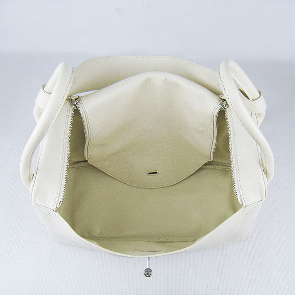 Luxury Hermes Lindy 34cm handbag 6208 beige Silver