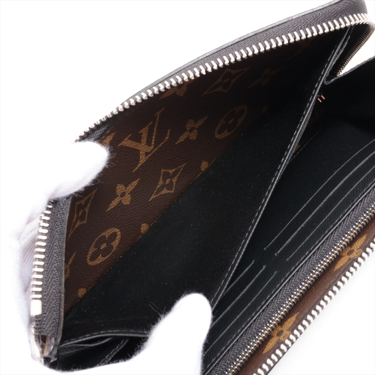 Louis Vuitton Monogram Makassar Zippy Dragon M69407 Black Brown Round Zip Wallet