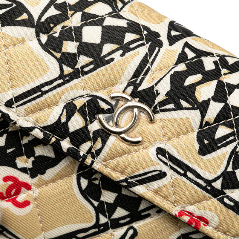 Chanel Matelasse Checker Flag Coco Mark Cotton Leather Shoulder Bag Classic Flap