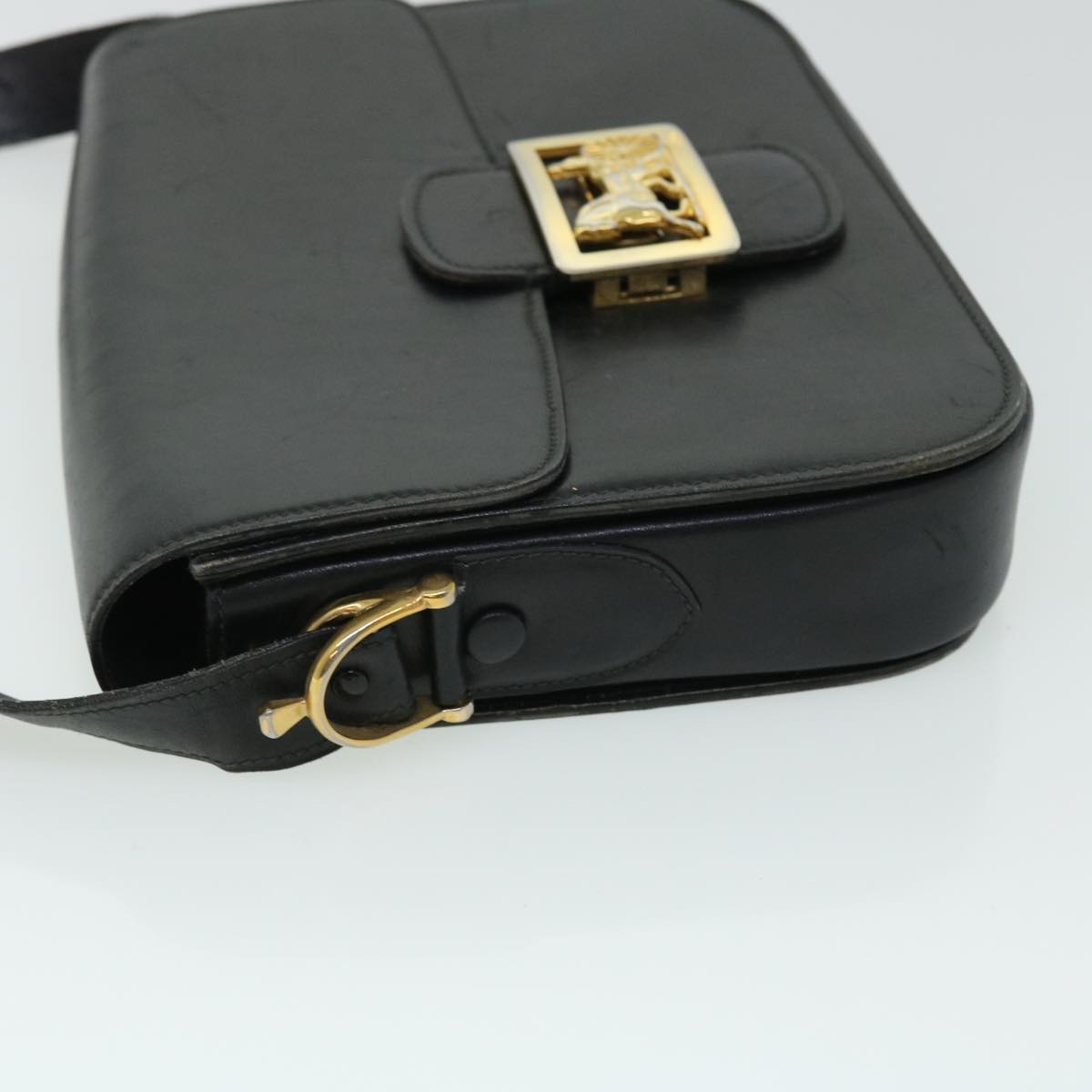 Luxury CELINE Horse Carriage Shoulder Bag Leather Black ep1453