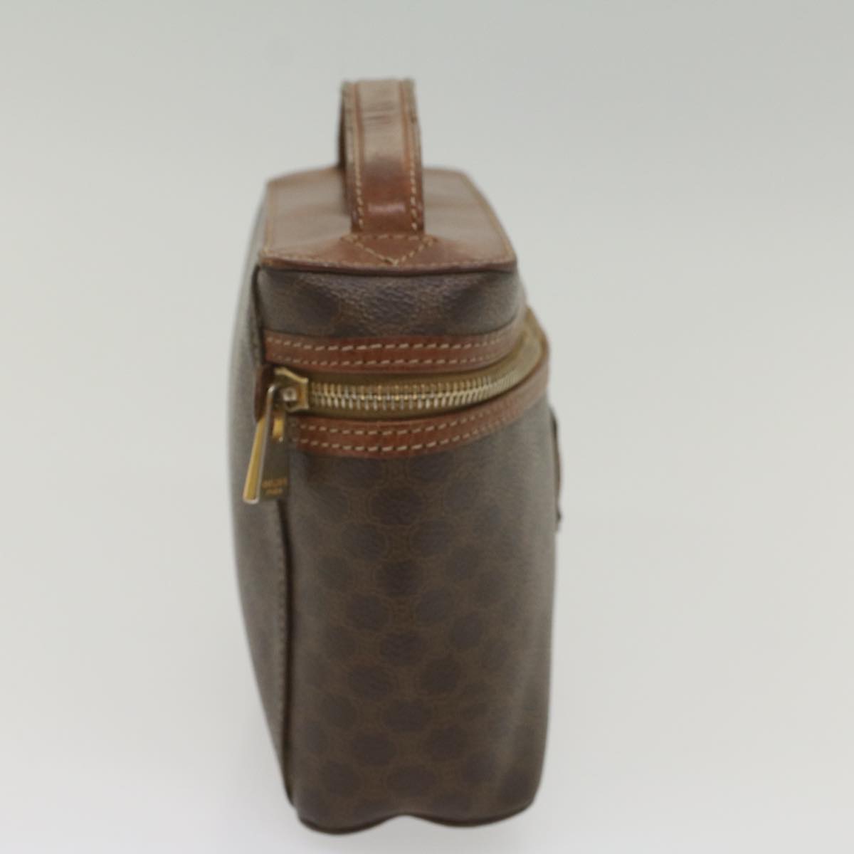 Luxury CELINE Macadam Canvas Hand Bag PVC Leather Brown ep1954