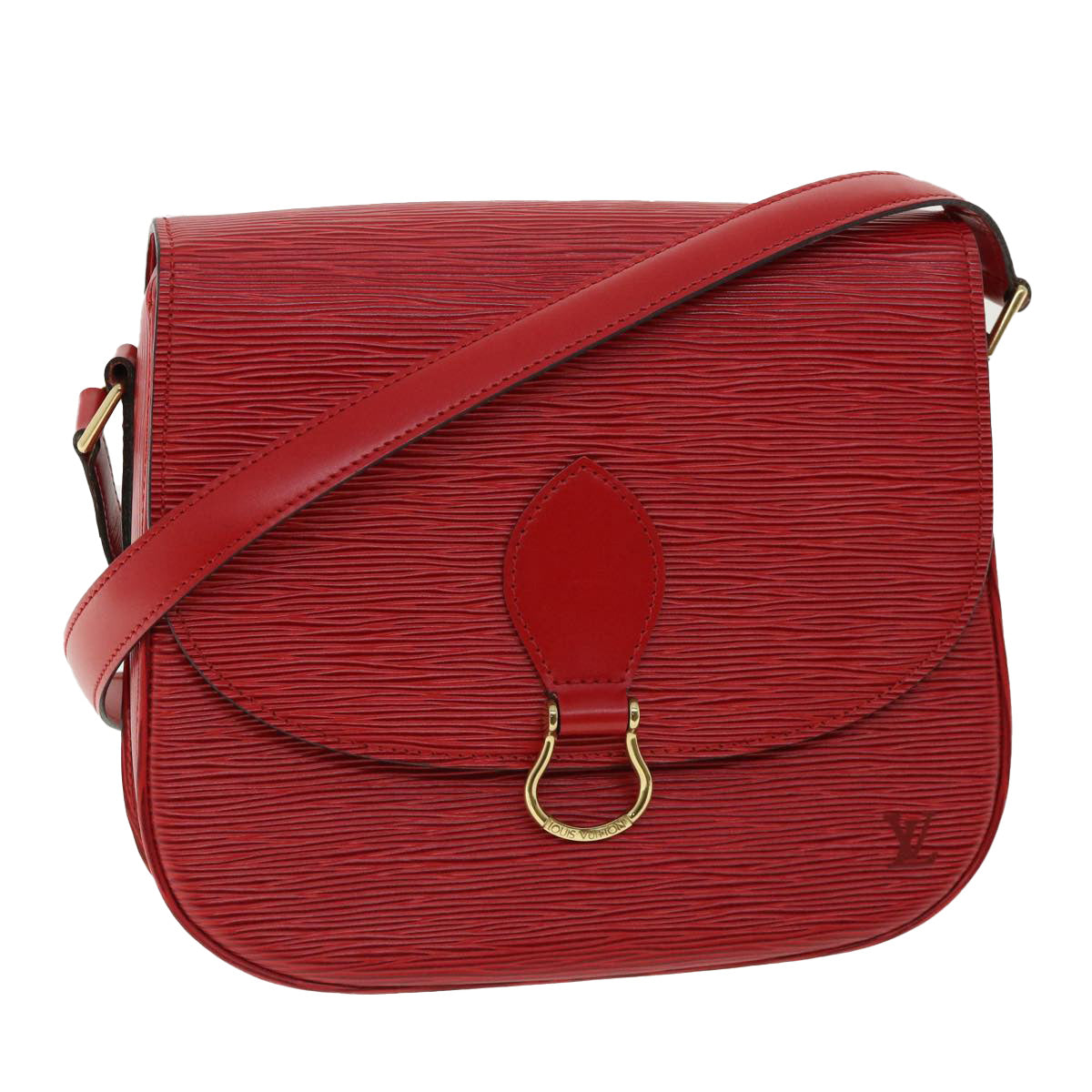 LOUIS VUITTON Epi Saint Cloud GM Shoulder Bag Red LV Auth ep218