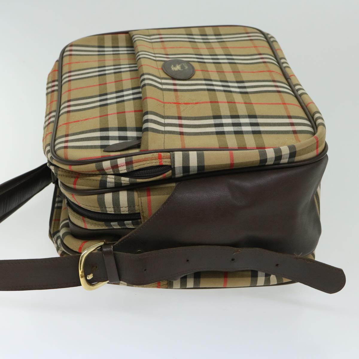Luxury BurberrySs Nova Check Shoulder Bag Canvas Beige Auth ep3489