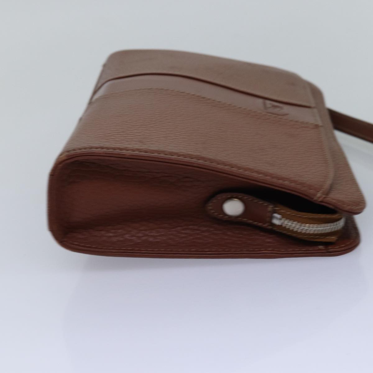 Luxury BurberrySs Clutch Bag Leather Brown Auth ep4543