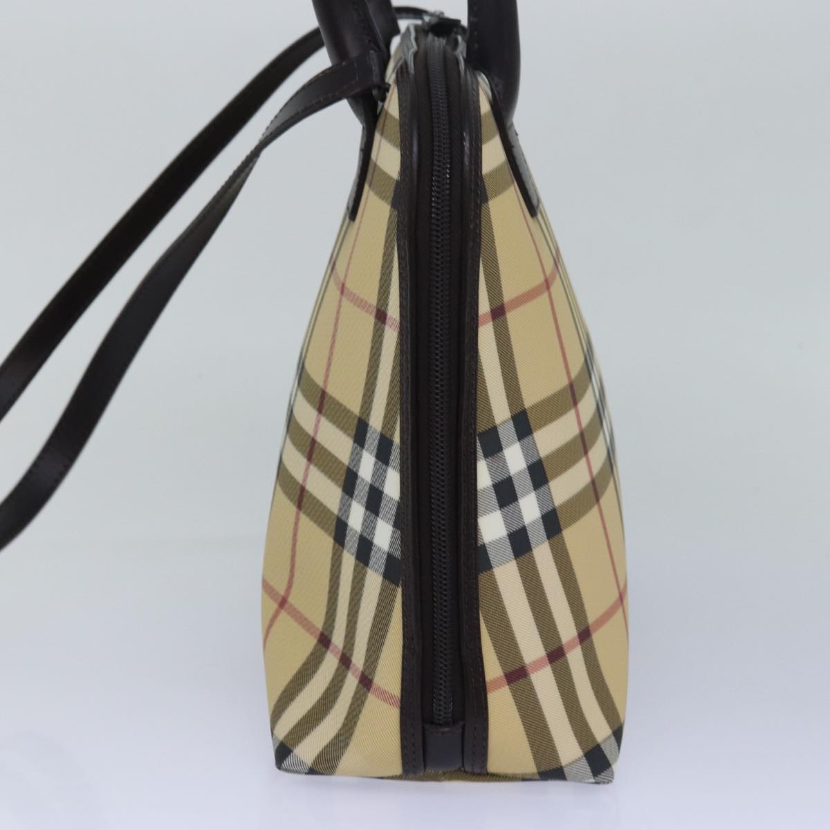 Luxury Burberry Nova Check Hand Bag PVC 2way Beige Auth ep4689