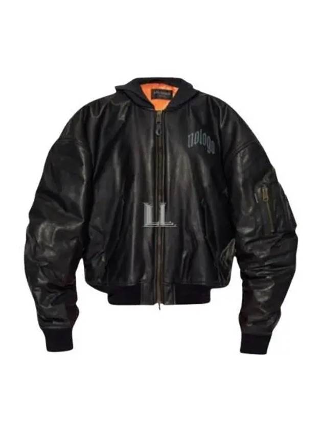 Luxury Balenciaga Trending 2026 Leather Bomber Jacket Black