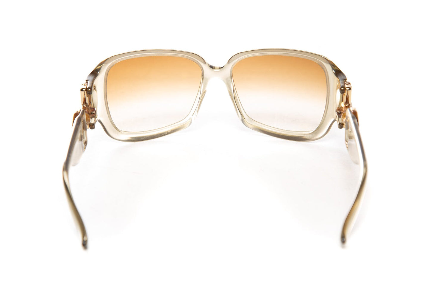 Gucci Olive Bamboo Horsebit Oversized Square Sunglasses