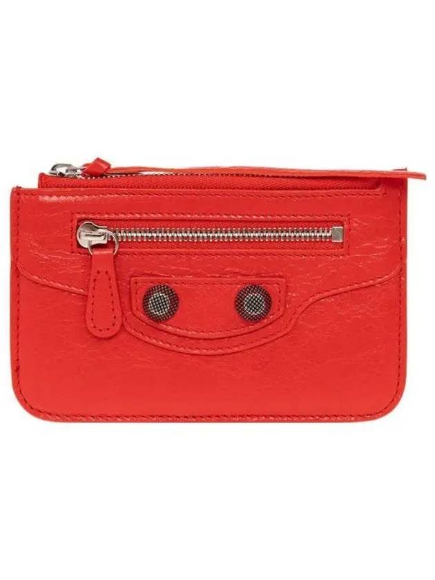 Luxury Balenciaga Trending 2026 Le Cagole Lambskin Card Wallet Red