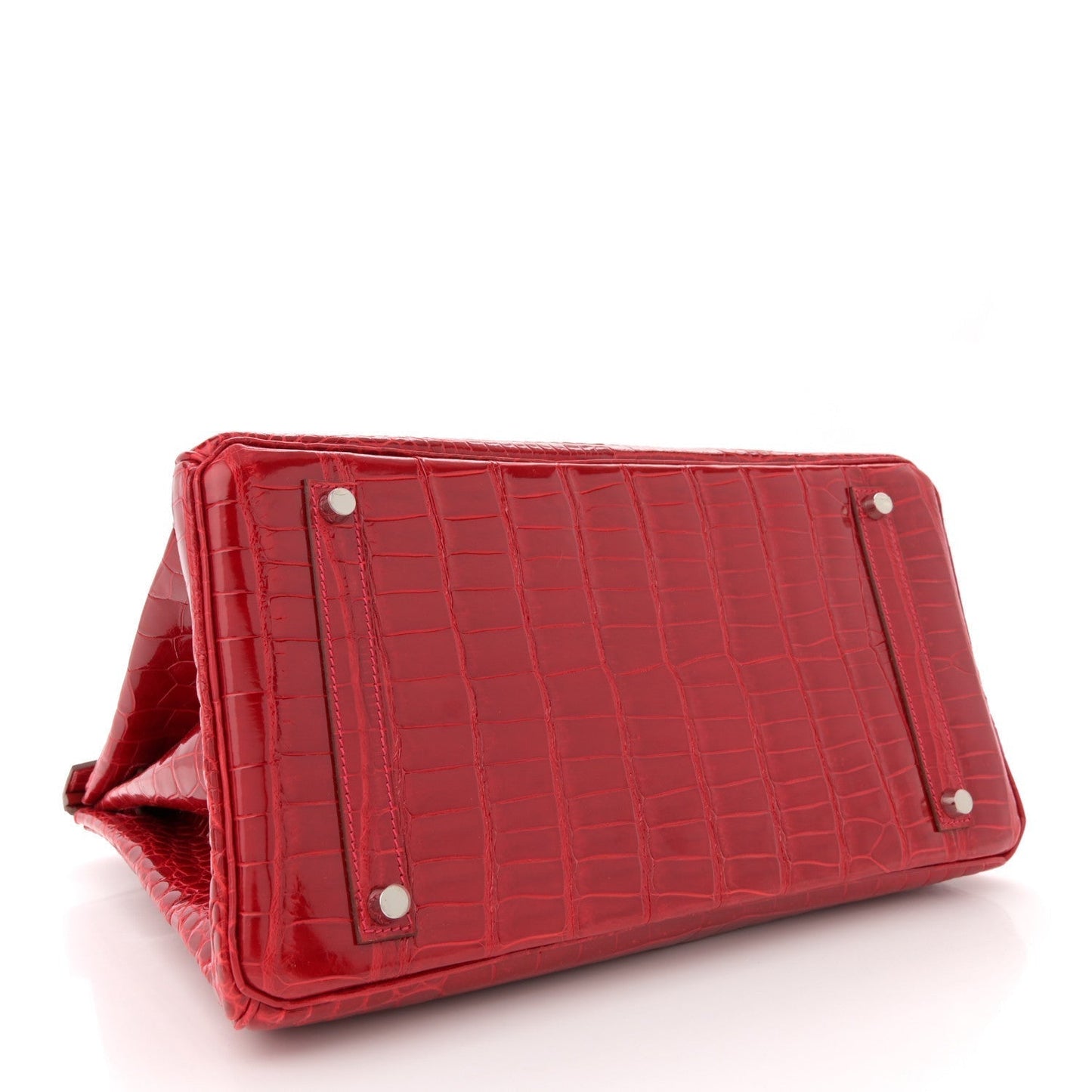 Hermes Shiny Porosus Crocodile Birkin 35 Rouge Casaque