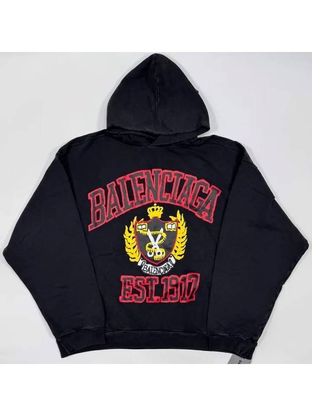 Luxury Balenciaga Trending 2026 DIY College Medium Fit Hoodie Black