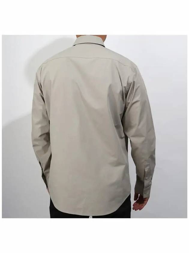 Luxury Balenciaga Trending 2026 Embroidered Logo Long Sleeve Shirt Beige