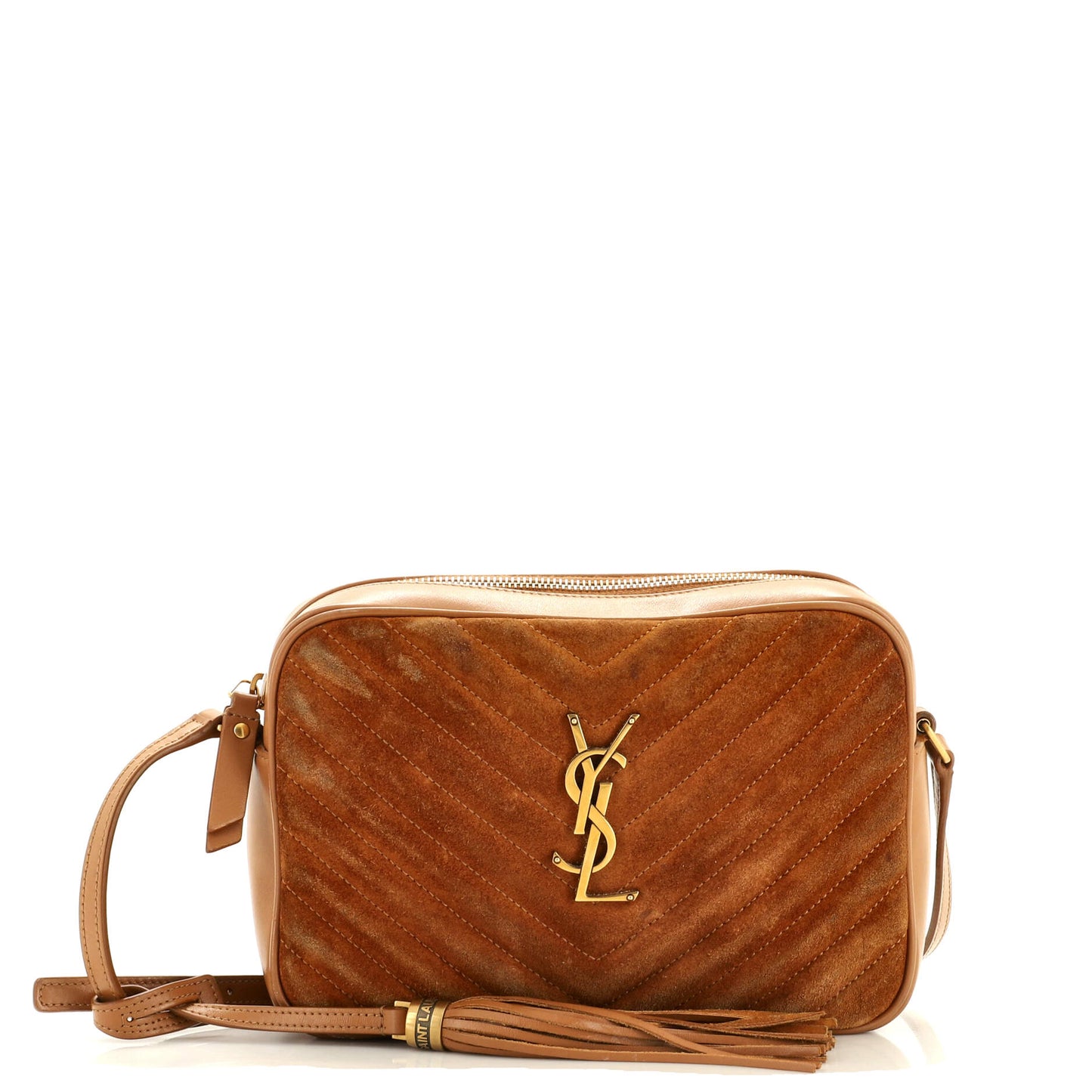 Luxury Saint Laurent Trending 2025 Lou Camera Bag Matelasse Chevron Suede Small