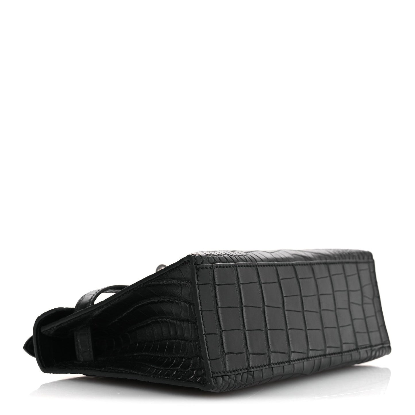 Hermes Matte Alligator Kelly Pochette Black