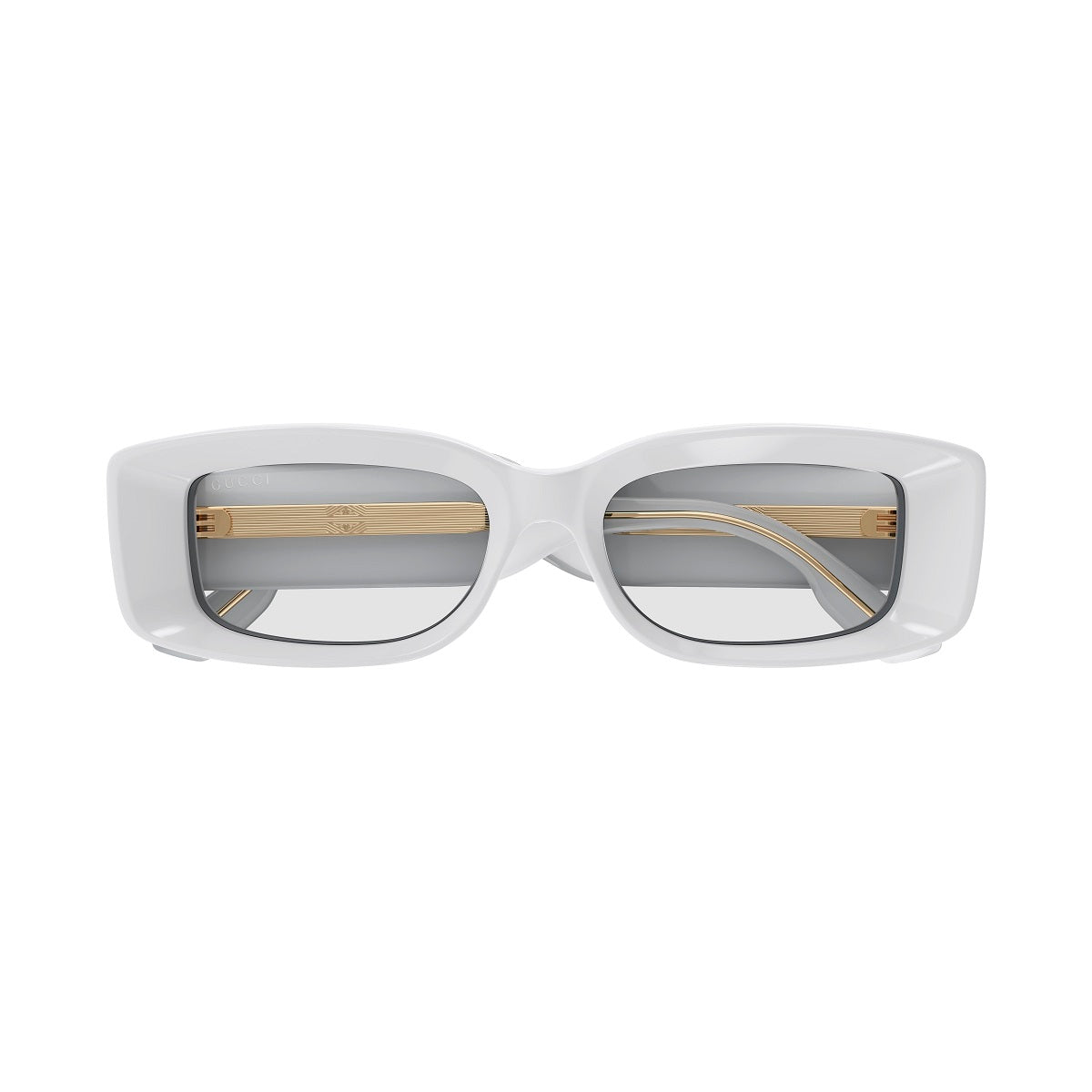 Gucci Sunglasses Rectangle Full Rim, Light Blue Frame and Grey Lens GG1528S004