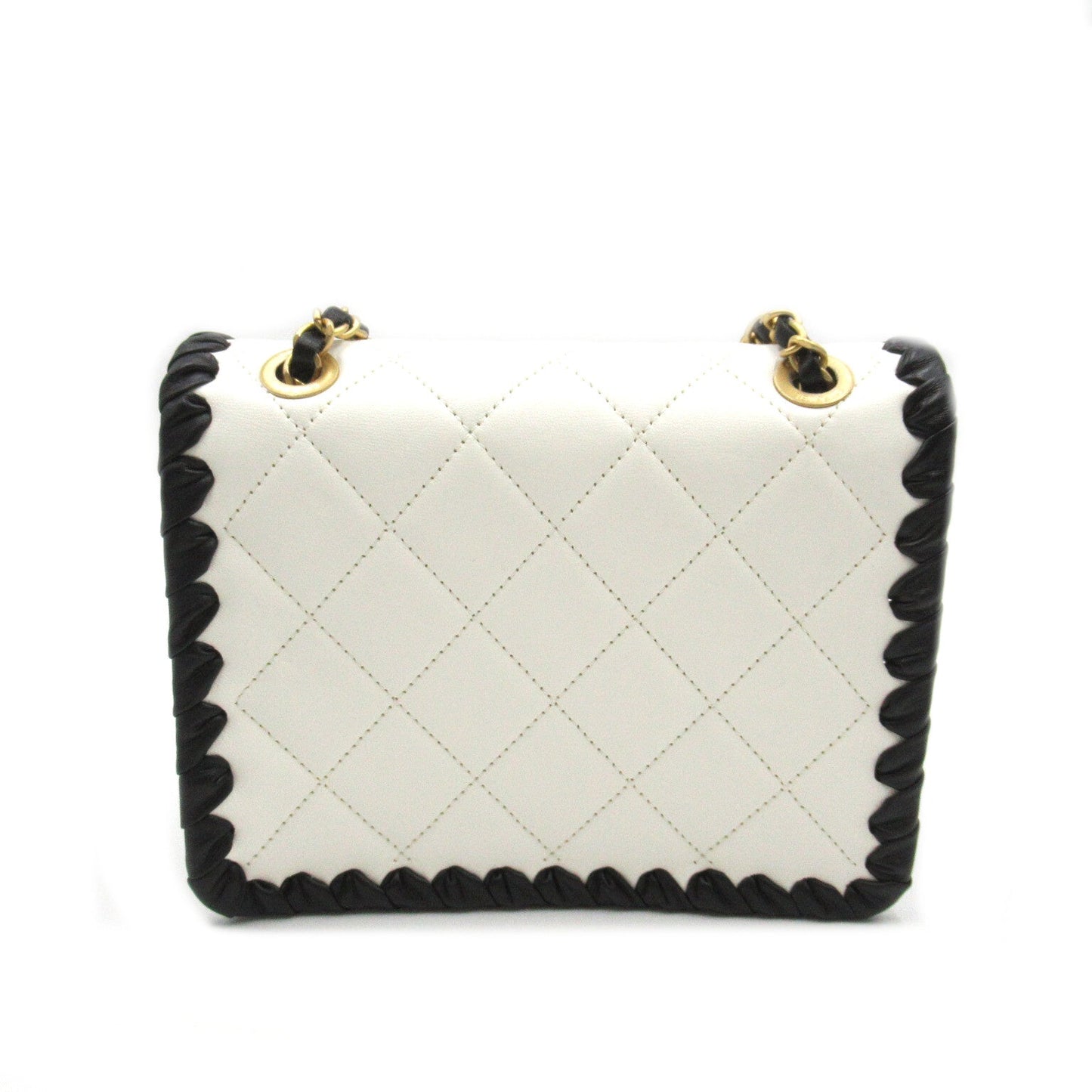 Chanel Chain Shoulder Chain Shoulder Bag White/Black Chain Shoulder