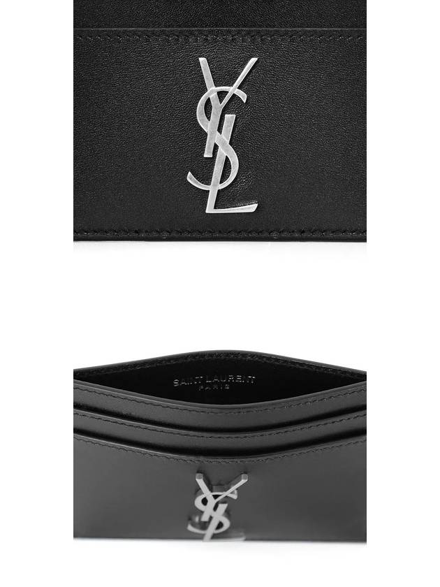 Luxury Saint Laurent Trending 2025 Monogram Card Case in Smooth Leather Black