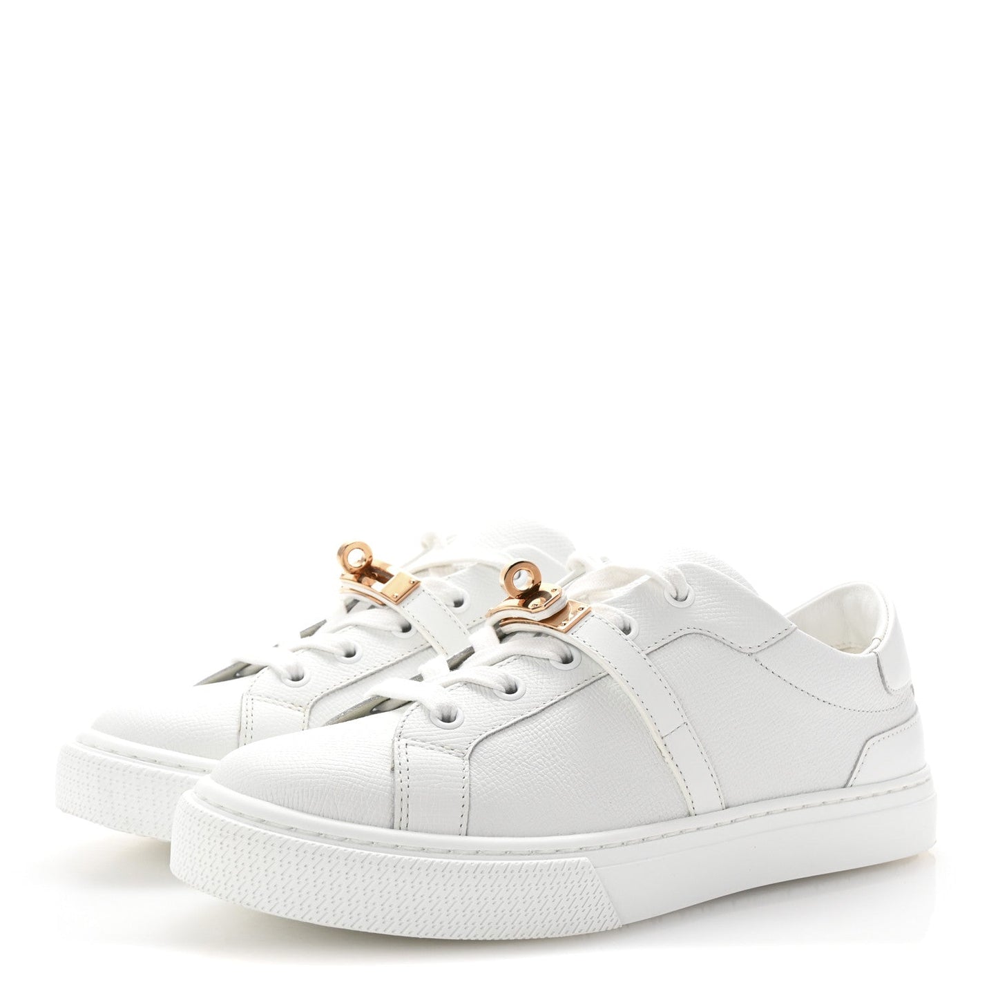Hermes Epsom Calfskin Day Sneakers 37.5 White