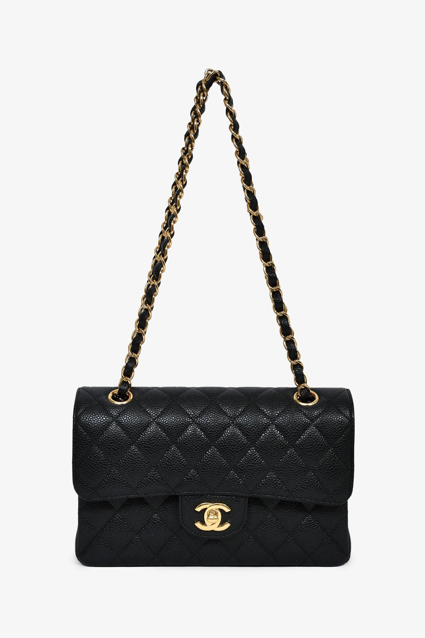 Chanel™ 2019 20 Black Caviar Leather Small Classic Double Flap GHW