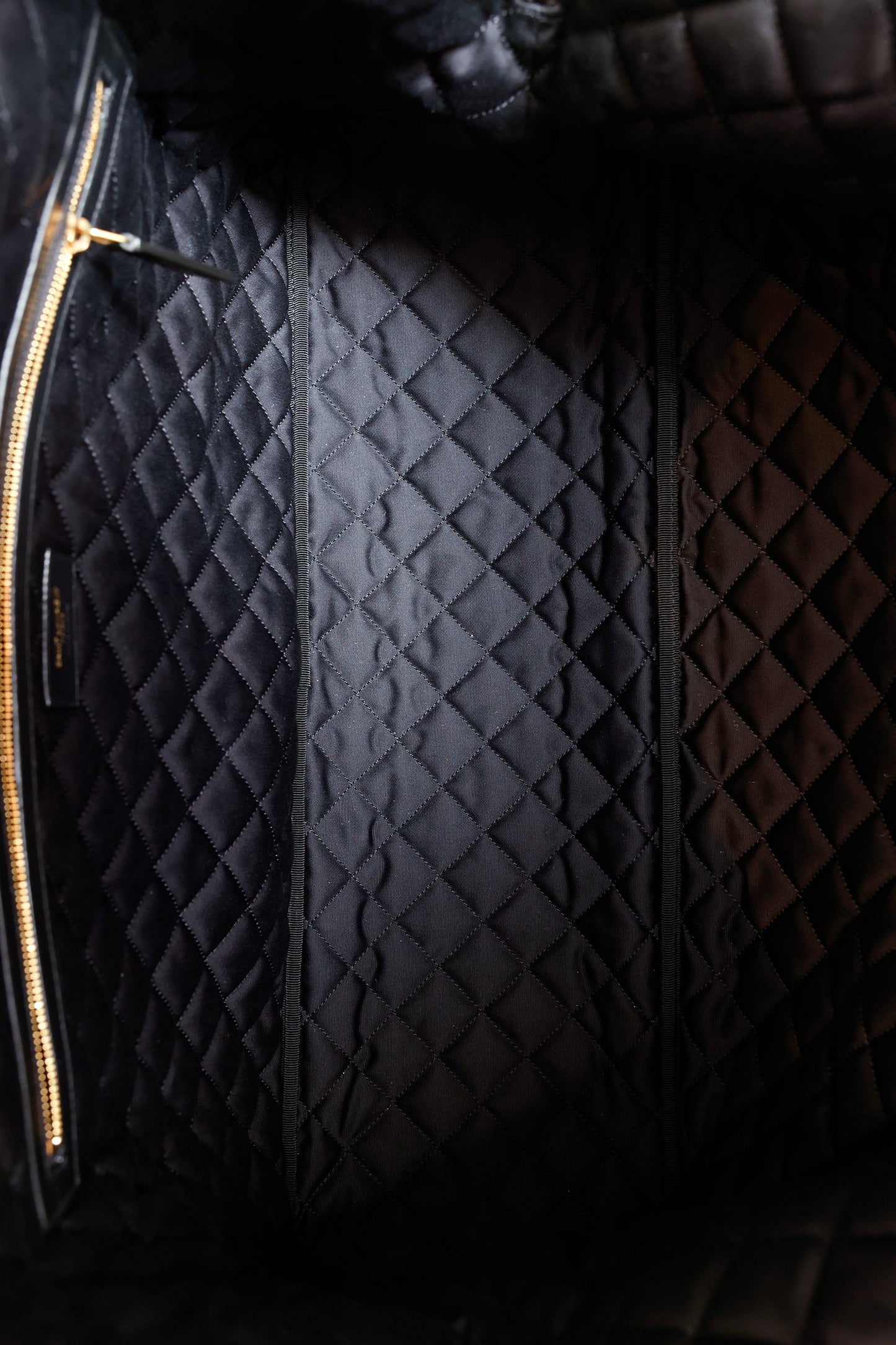 Saint Laurent Black Calfskin Quilted ES Giant Travel Bag With Strap