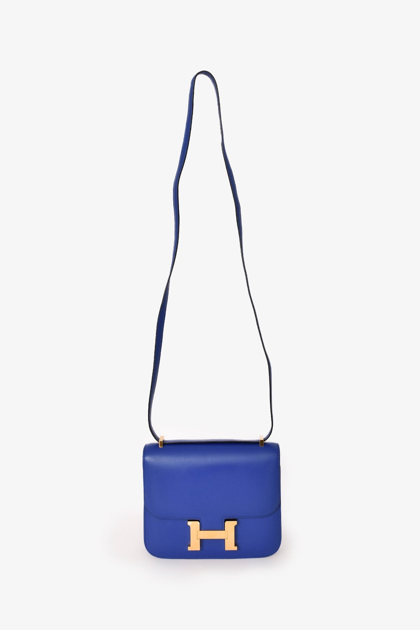 Hermès 2020 Electric Blue Swift Leather Constance 18 GHW