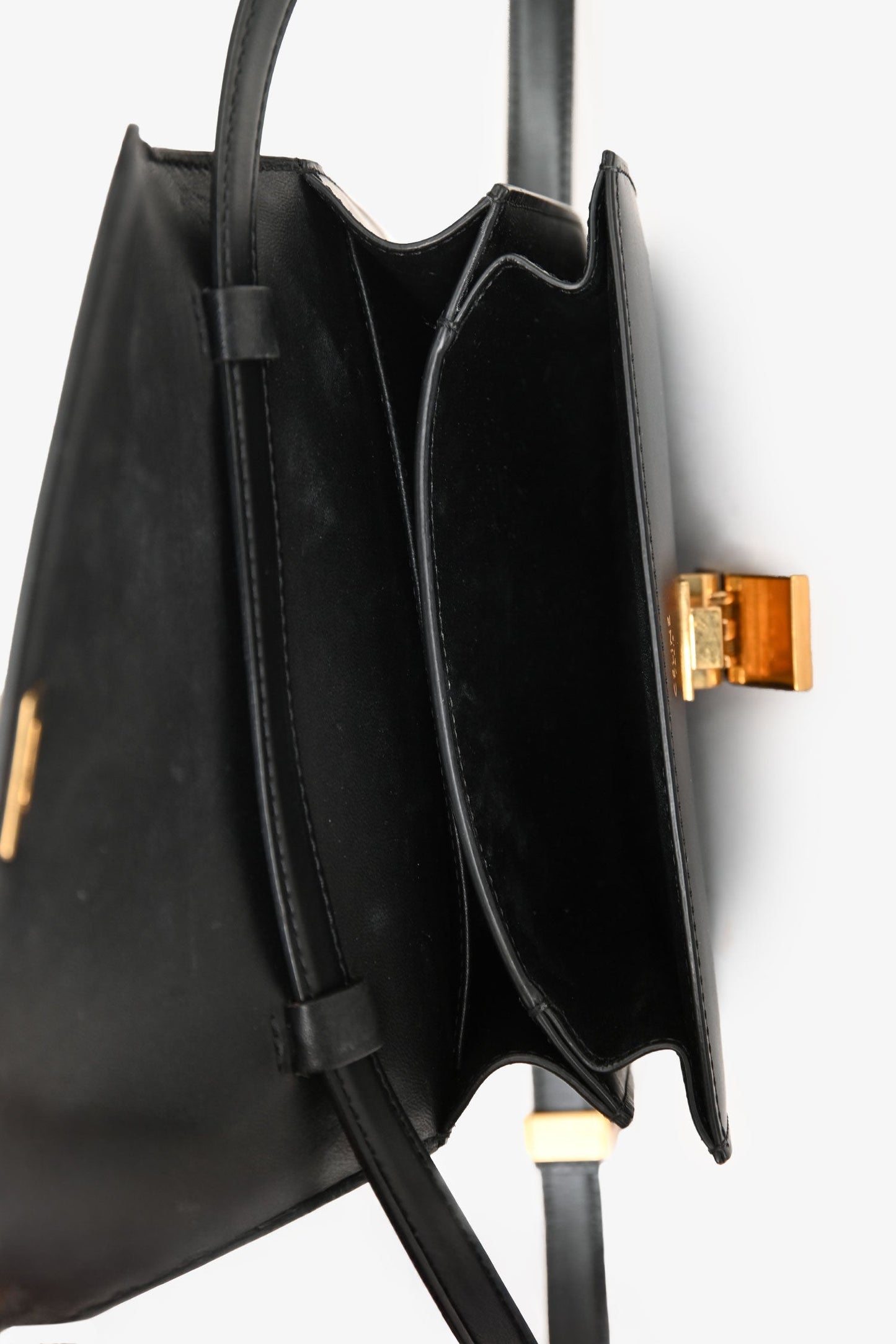 Celine 2021 Black Leather Teen Box Crossbody