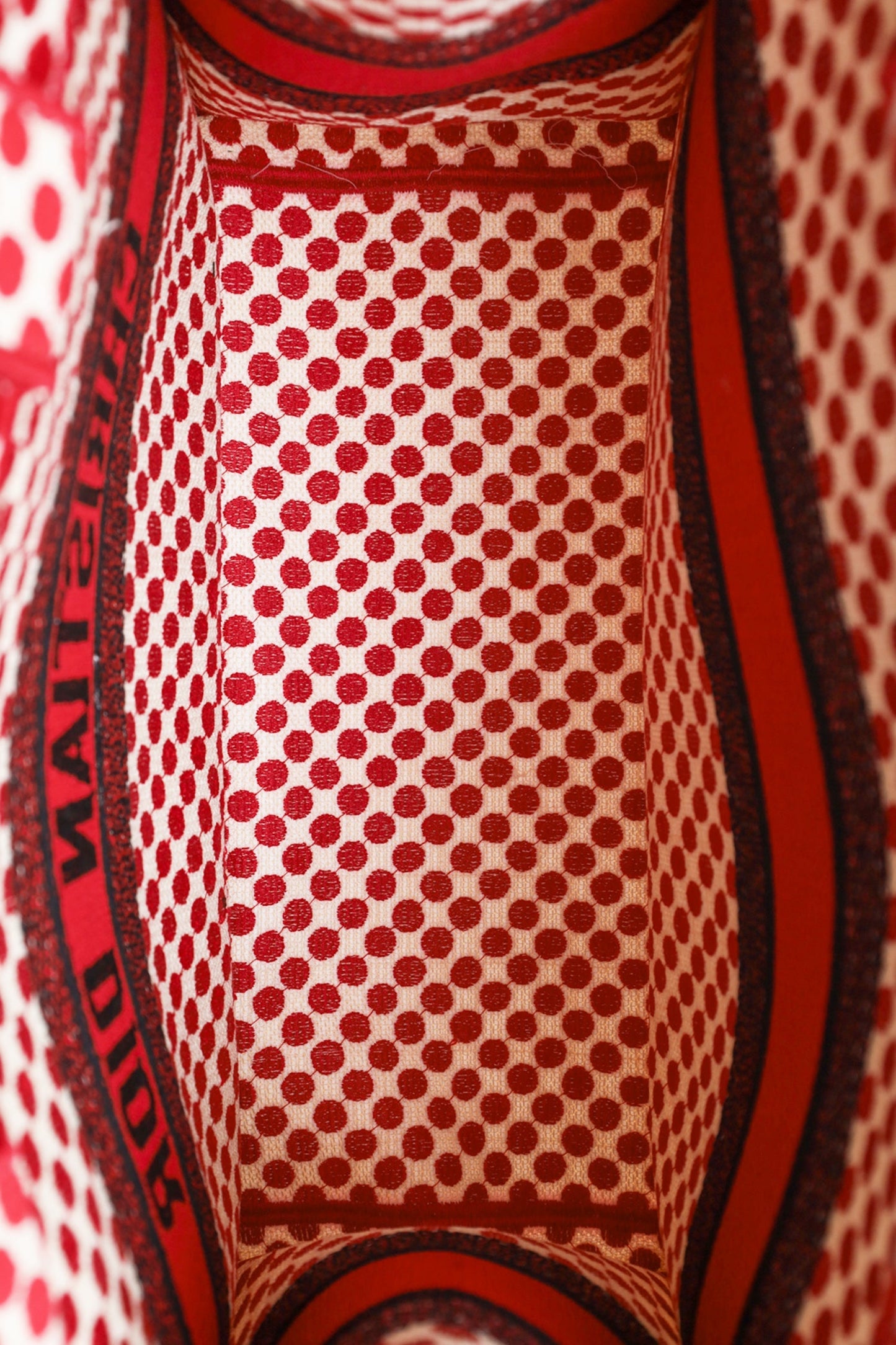 Christian Dior Red Canvas Dior Amour Polka Dot Medium Book Tote