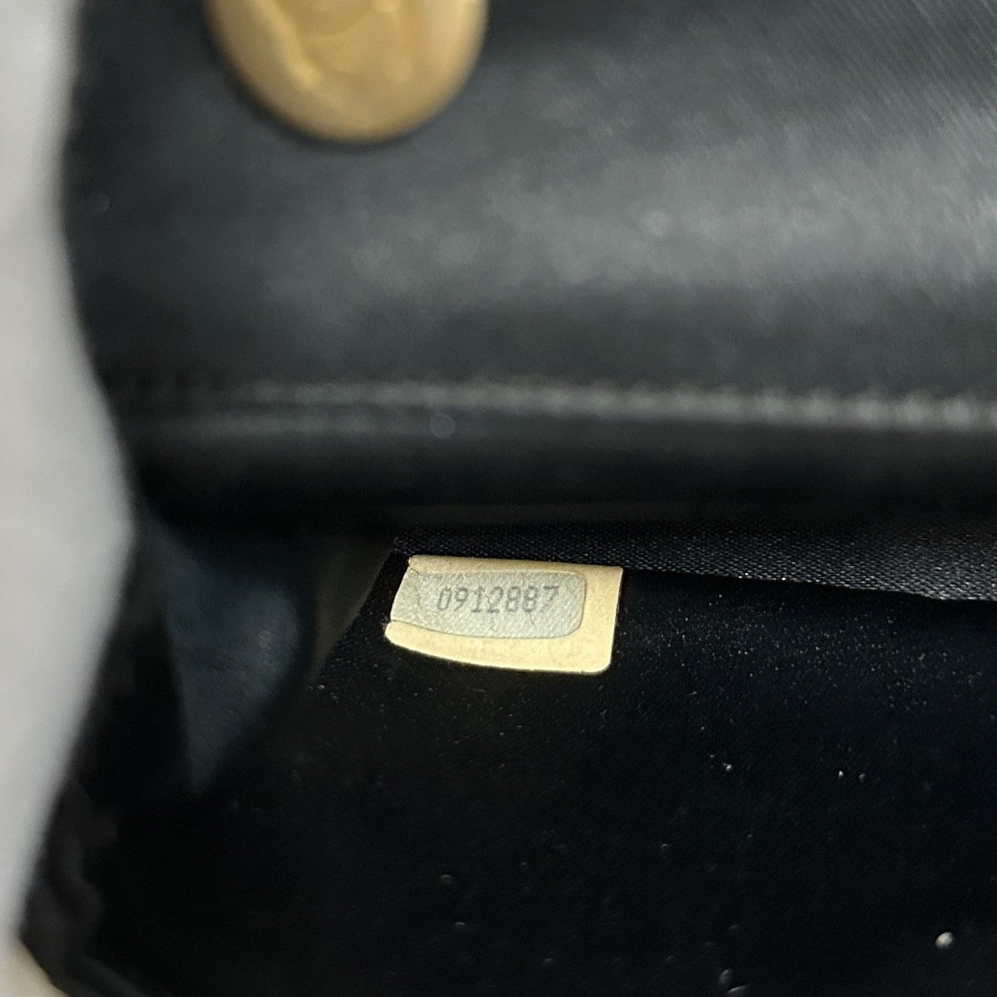 Chanel 1986 1988 Cf Black Gold Mini 14 Little Golden Bean Handbag