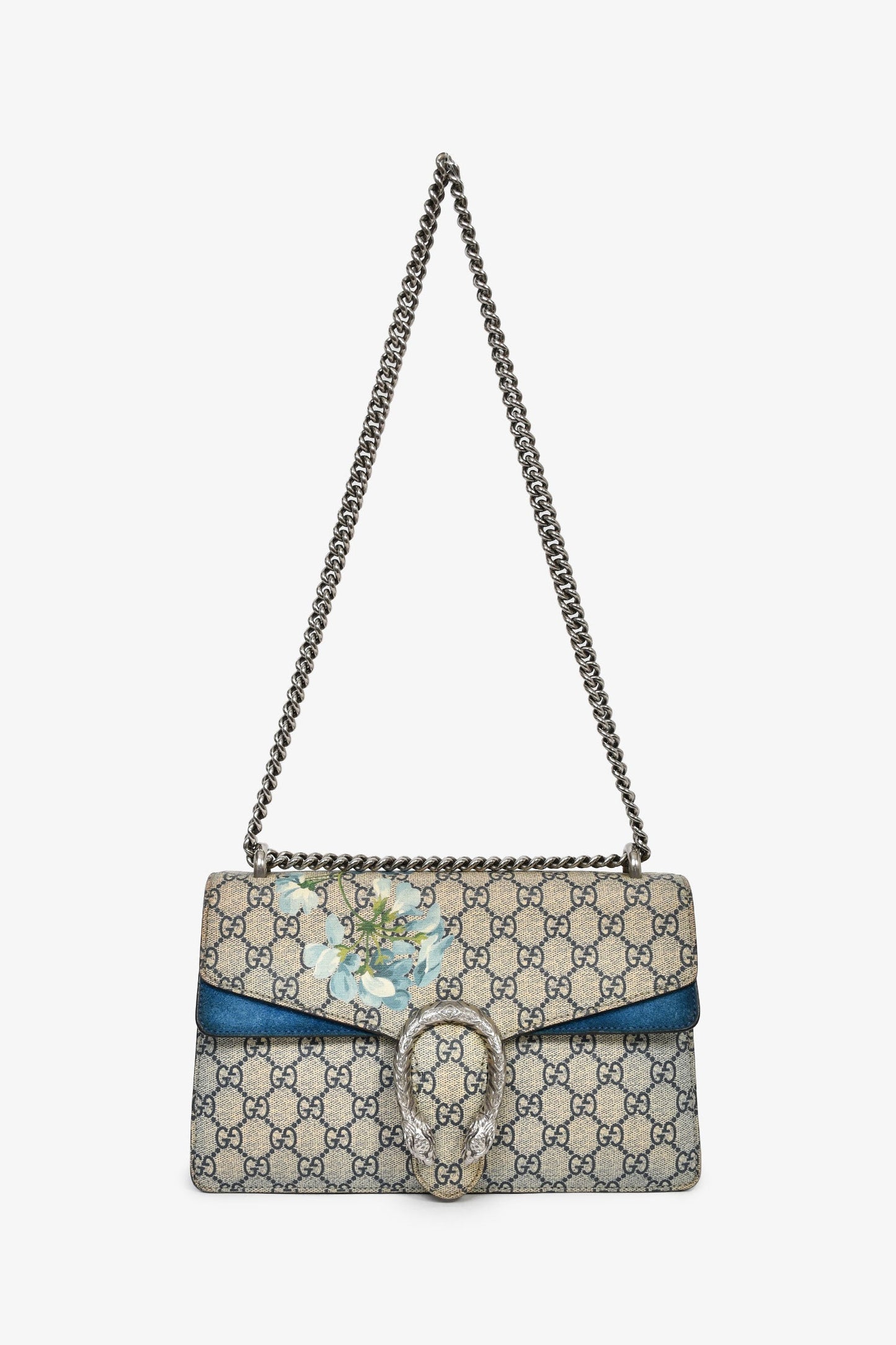 Gucci GG Supreme Monogram Blue Blooms Medium Dionysus Shoulder Bag