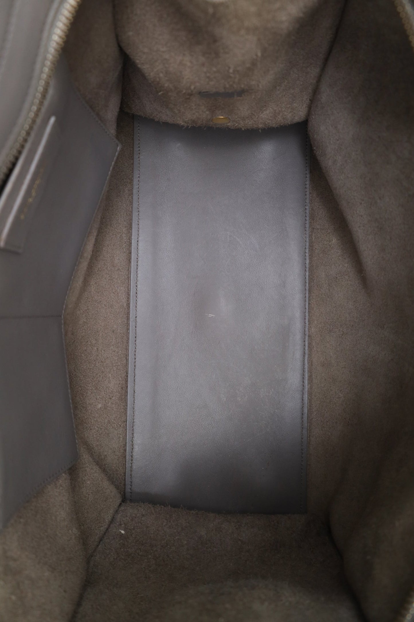 Saint Laurent Grey Leather Medium Cabas ChYc Bag With Strap