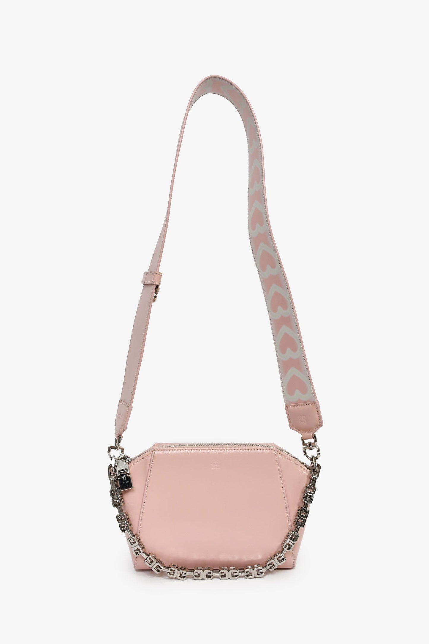 Givenchy Blush Pink Leather Extra Small Antigona Crossbody Bag with Strap