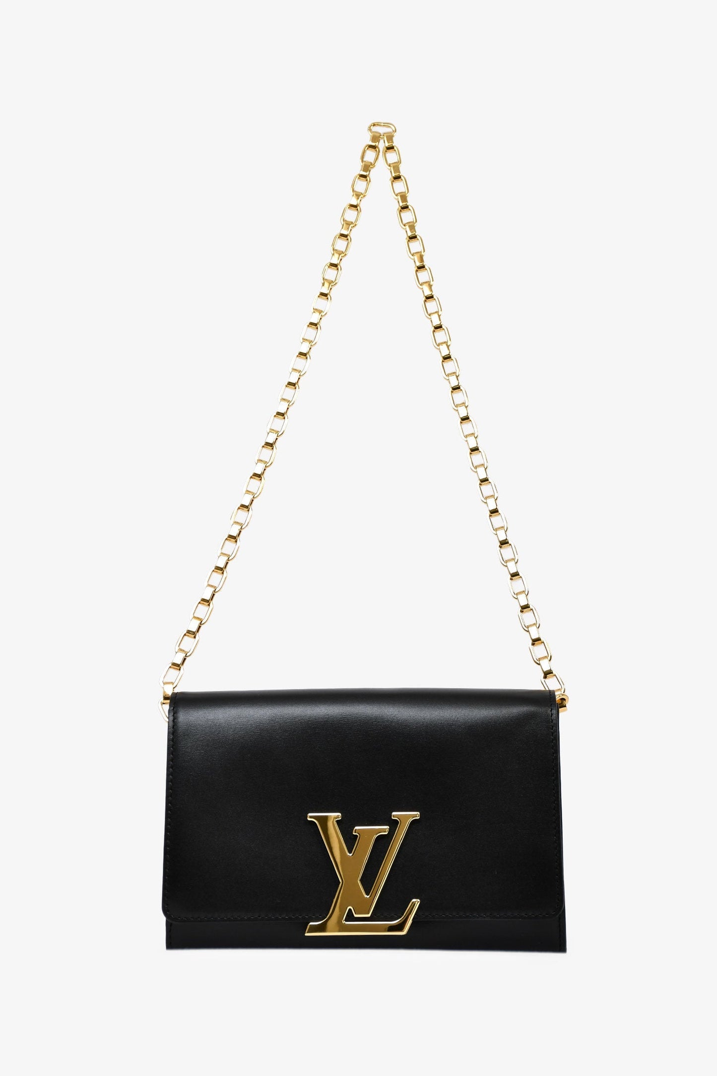 Louis Vuitton Black Leather 'Pochette Louise' GM Shoulder Bag
