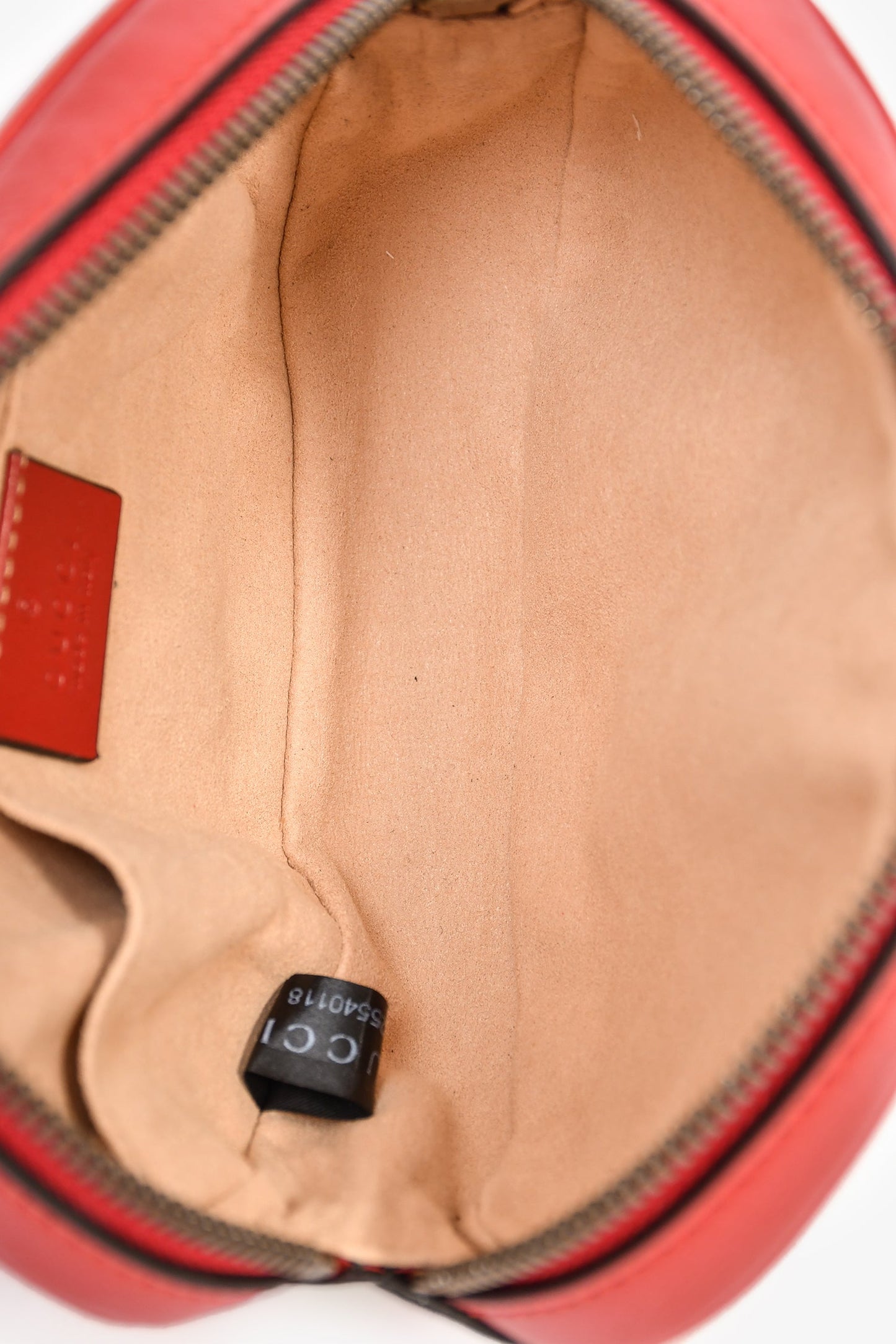 Gucci Red Chevron Leather Marmont Belt Bag