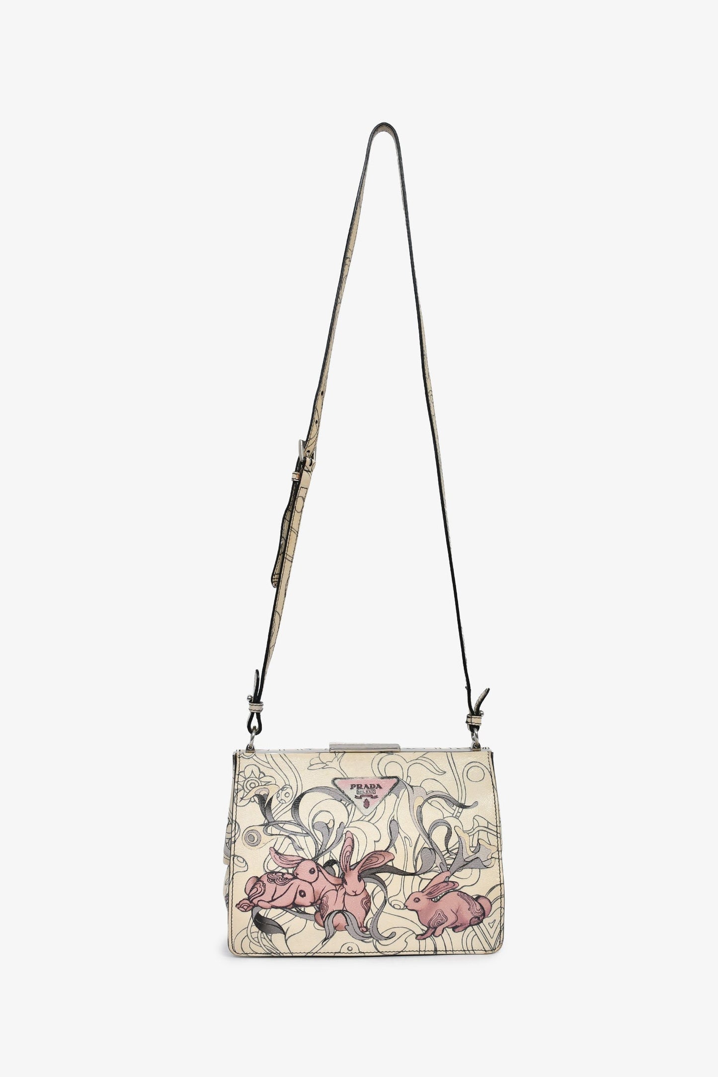 Prada x James Jean Glace Cream Calfskin Rabbit Print Bag
