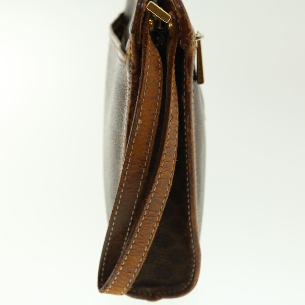 Luxury CELINE Macadam Canvas Clutch Bag PVC Leather 2Set Brown fm2235