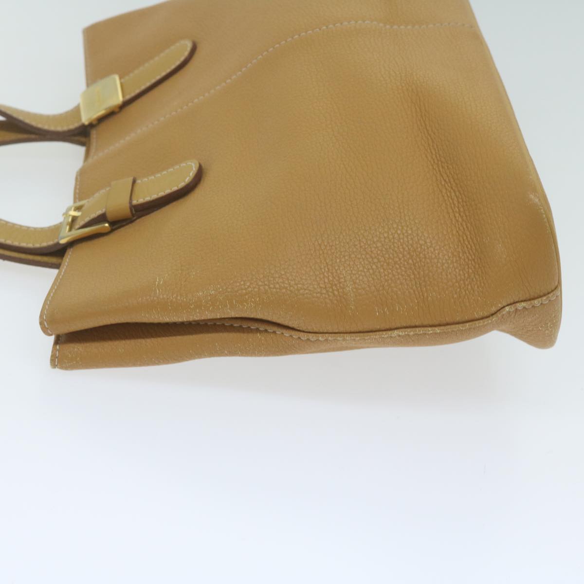 Luxury BurberrySs Tote Bag Leather Beige Auth fm3177