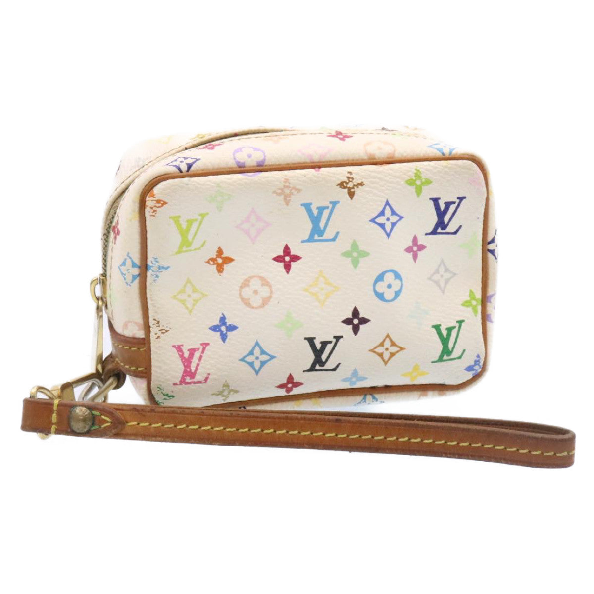LOUIS VUITTON Monogram Multicolor Trousse Wapity Pouch White Auth am1686g Clutch