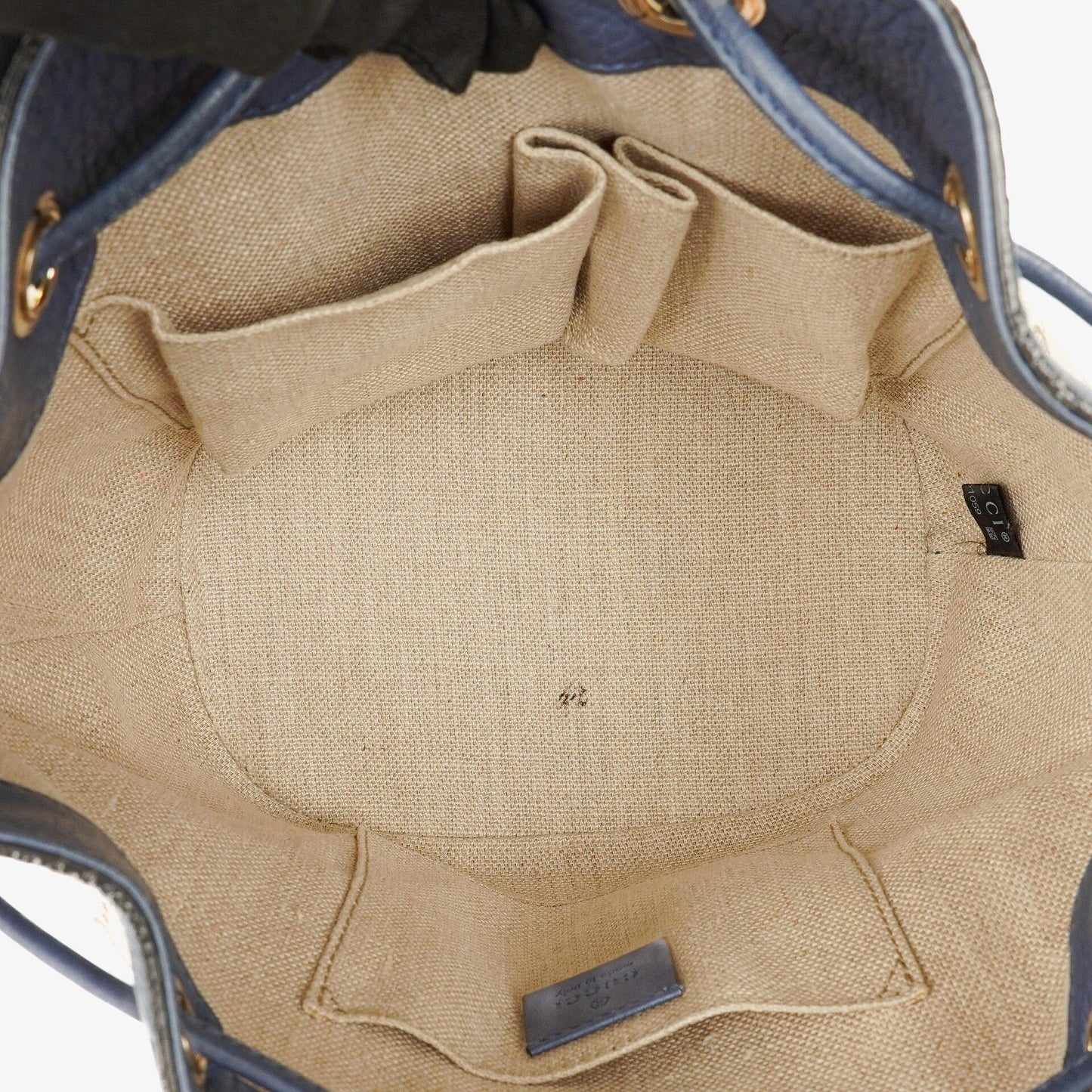 Gucci Beige Ebony Washed Ink Monogram Cellarius Calfskin Bucket Bag